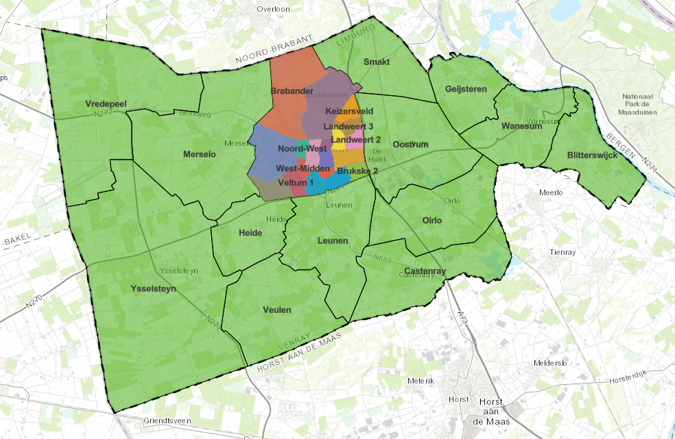 Kaart gemeente Venray